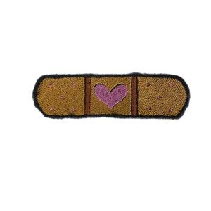 Dandy Flower Trash Clown-Core Artist Made Heart Bandaid Iron On Patch